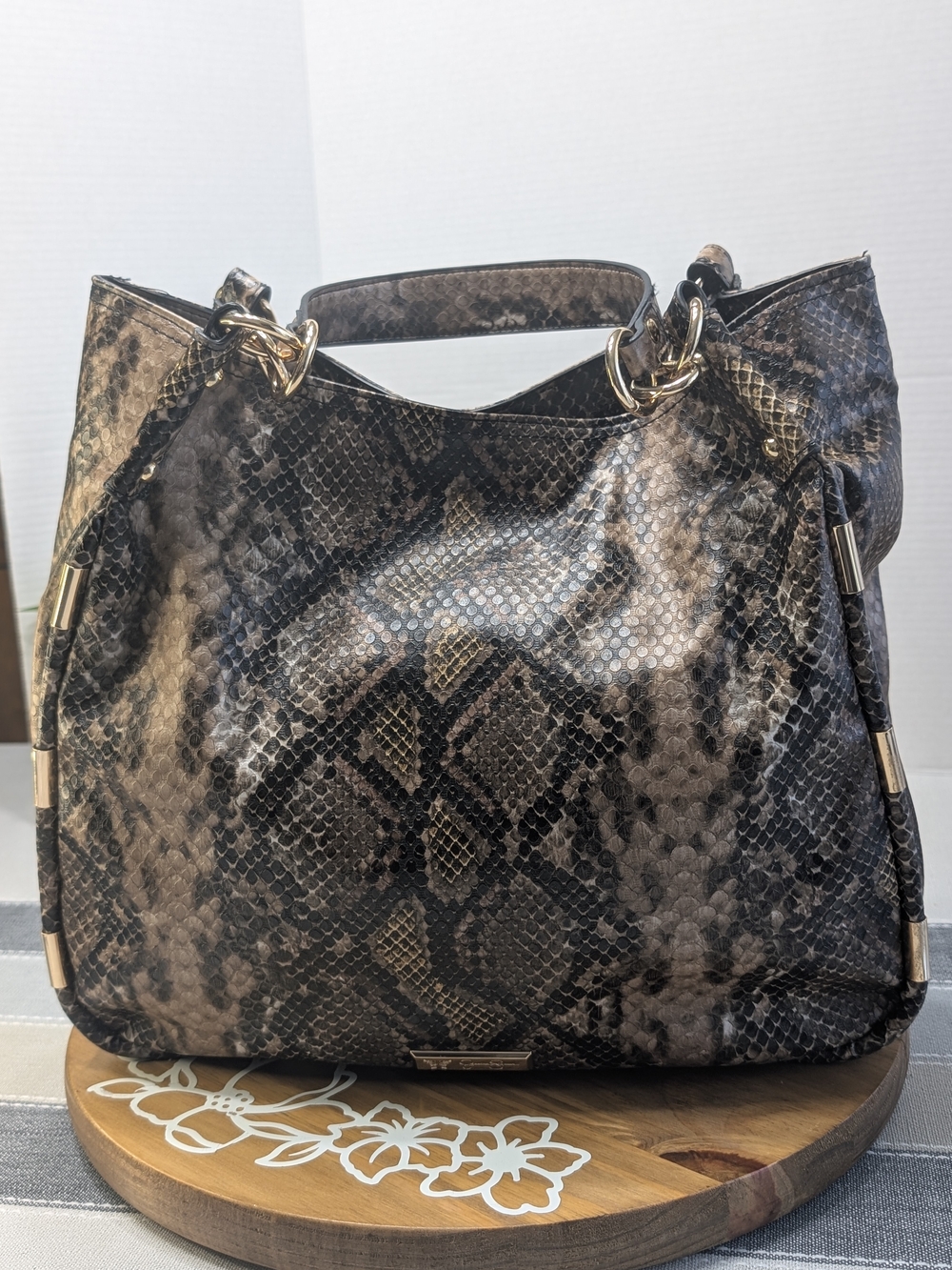 Jessica Simpson Snake-Print Shoulder Bag
